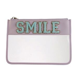 Stoney Clover Lane Lilac Clear Flat Pouch “SMILE” Patches *flaws